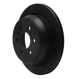 Chevrolet Colorado Brake Rotor (1) - Rear Left - R1 Concepts - Drilled & Slotted - Black - `15-`20